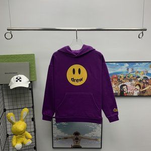 DREW smiley hooded sweatshirt purple